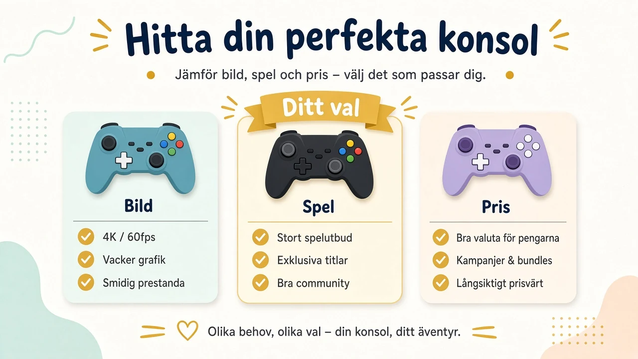 Hitta din perfekta konsol – jämför bildkvalitet, spelutbud och prisvärde